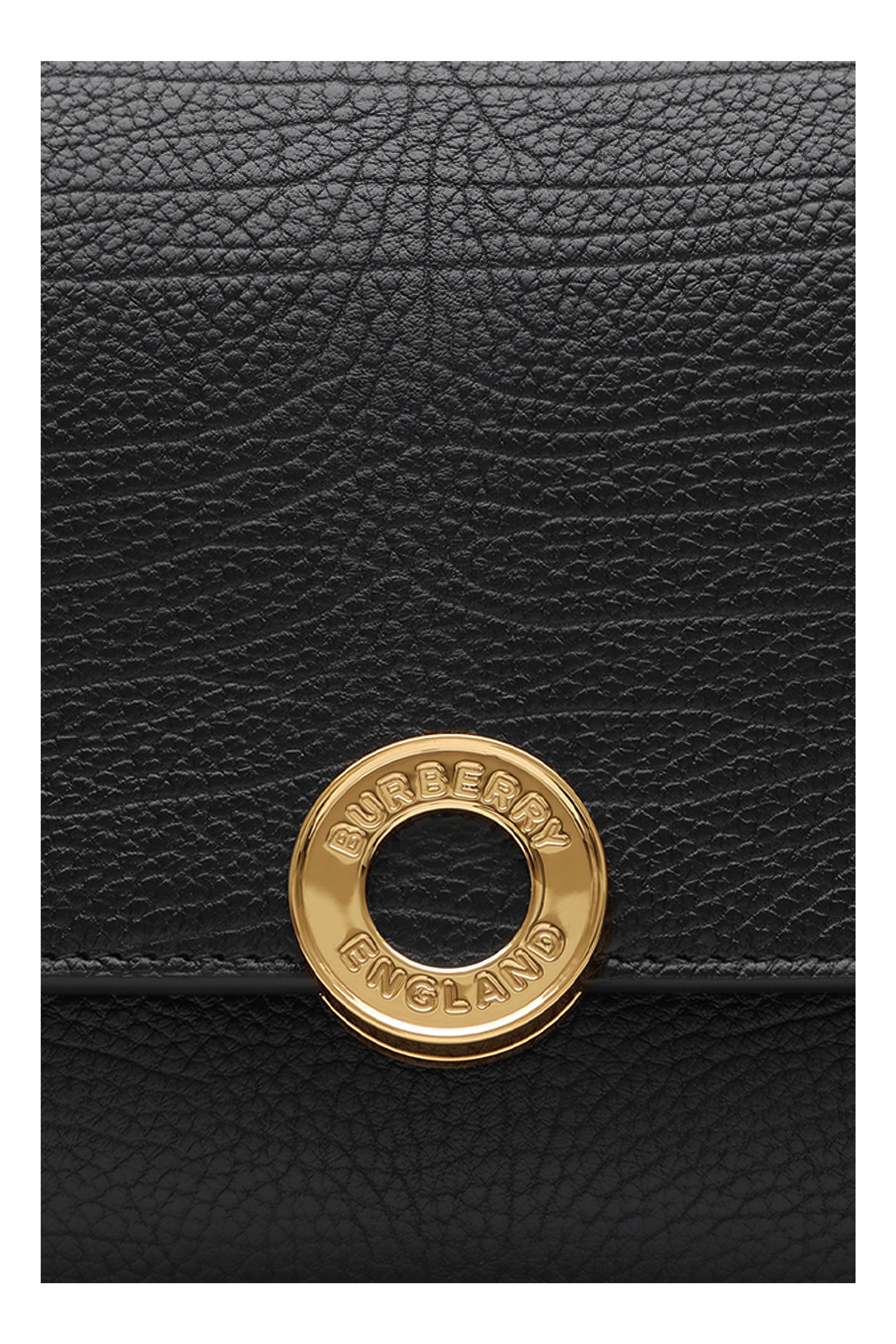 Burberry Leather Chain Strap Clutch, Alternate, color, Black