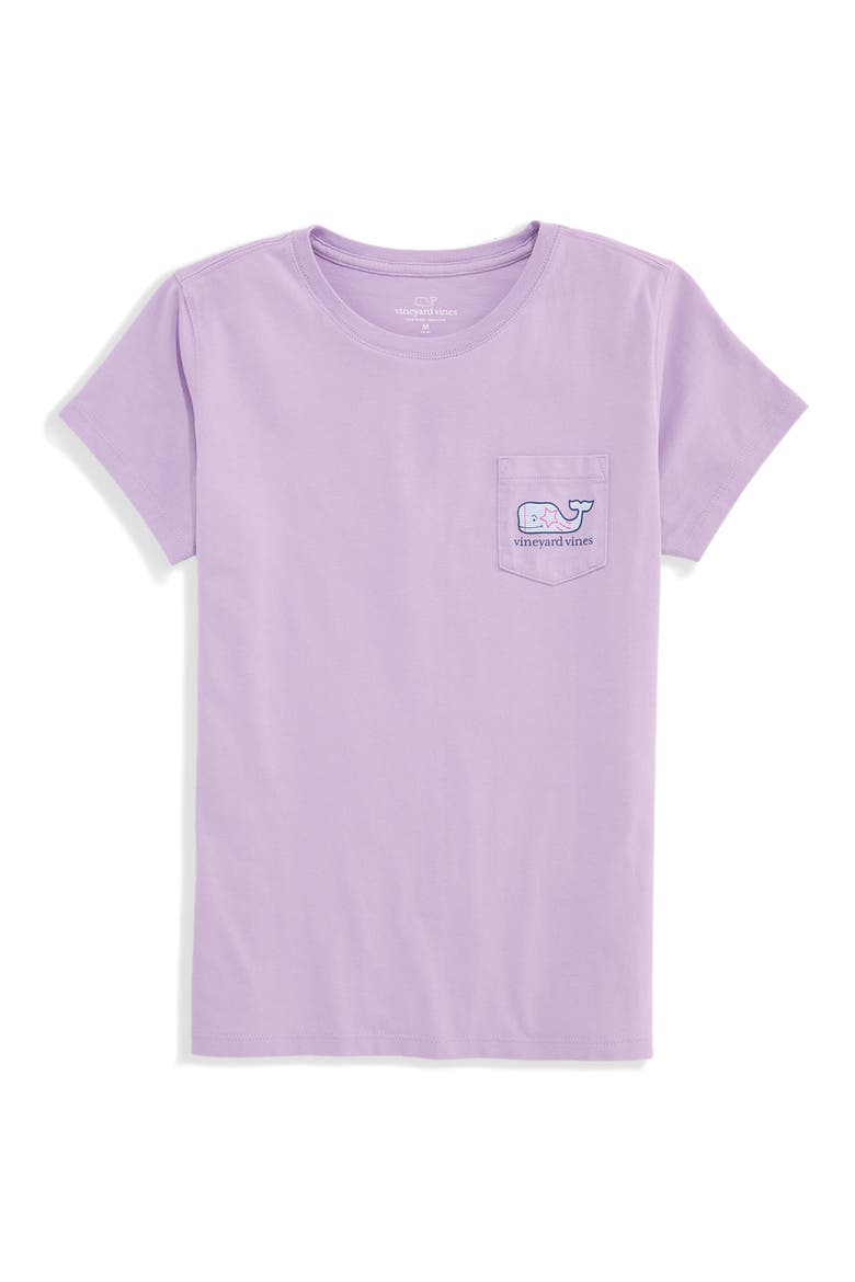 Kids' Back to School Doodle Whale Pocket Graphic Cotton T-Shirt, Main, color, LILAC BREEZE