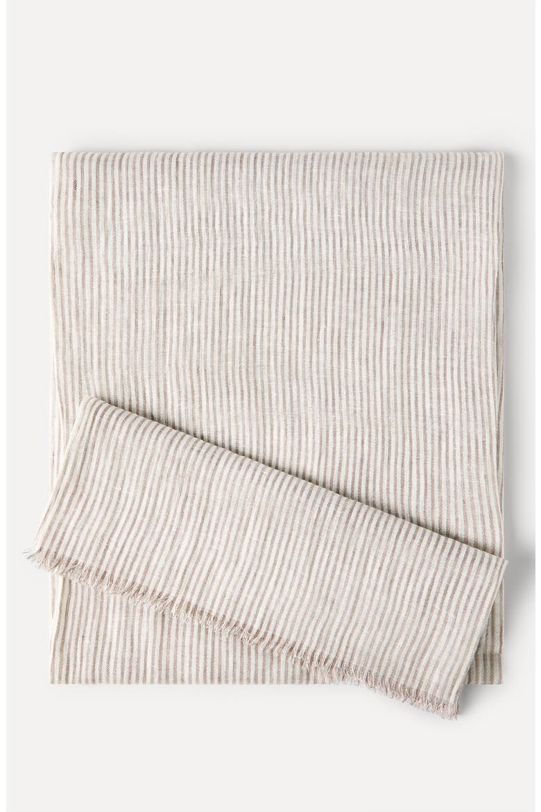 Sparkling striped linen scarf, Alternate, color, Panama
