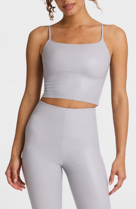 Faux Leather Crop Camisole