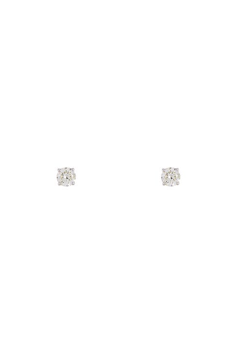 14K White Gold Prong Set Round Cut Diamond Stud Earrings - 0.15 ctw