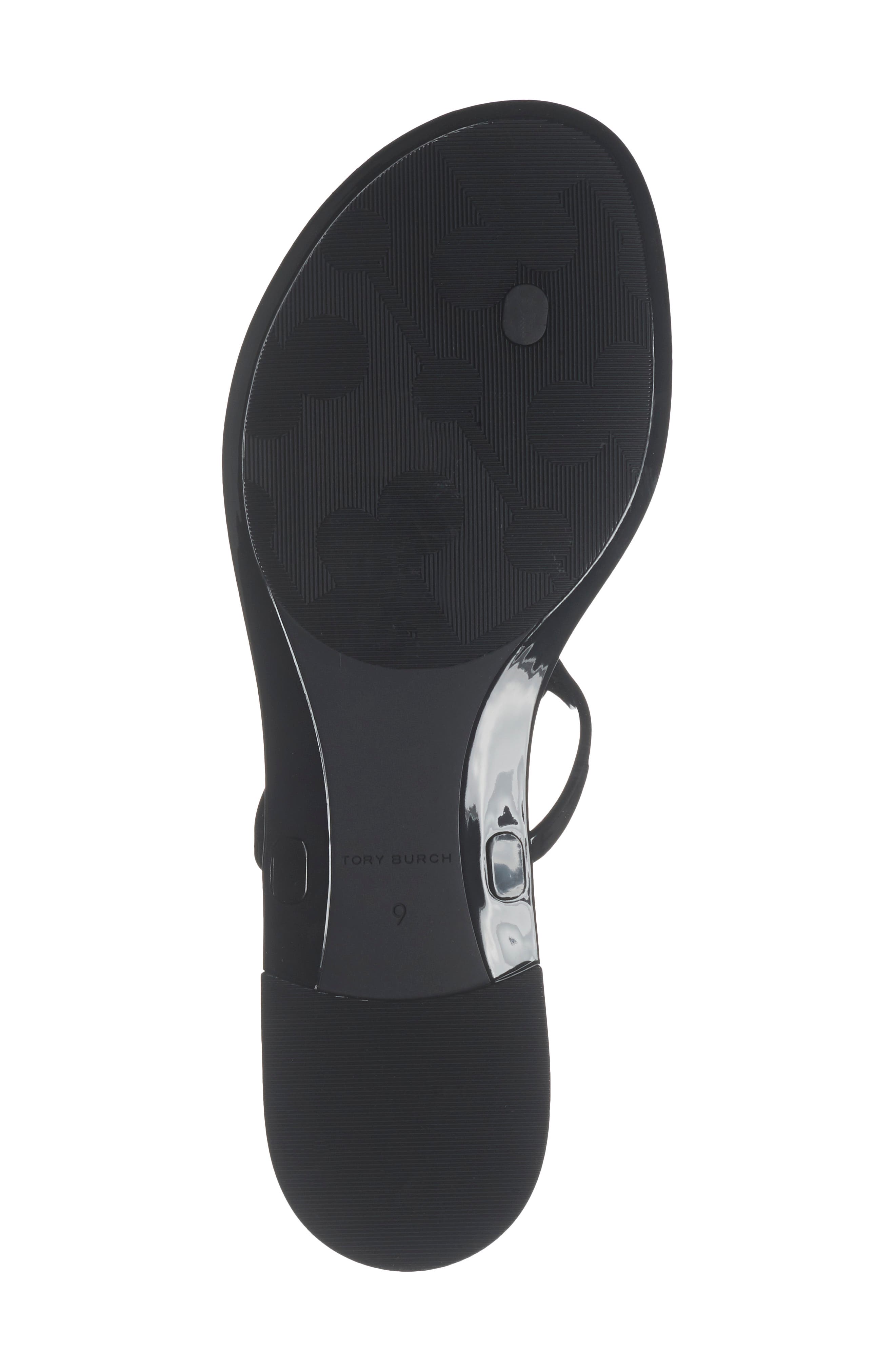 Tory Burch Mini Miller Jelly Thong Sandal, Alternate, color, Perfect Black / Gold