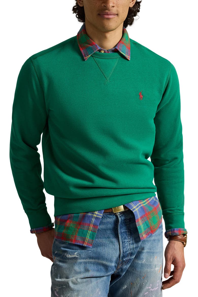 RL Fleece Crewneck Sweatshirt, Main, color, GREEN
