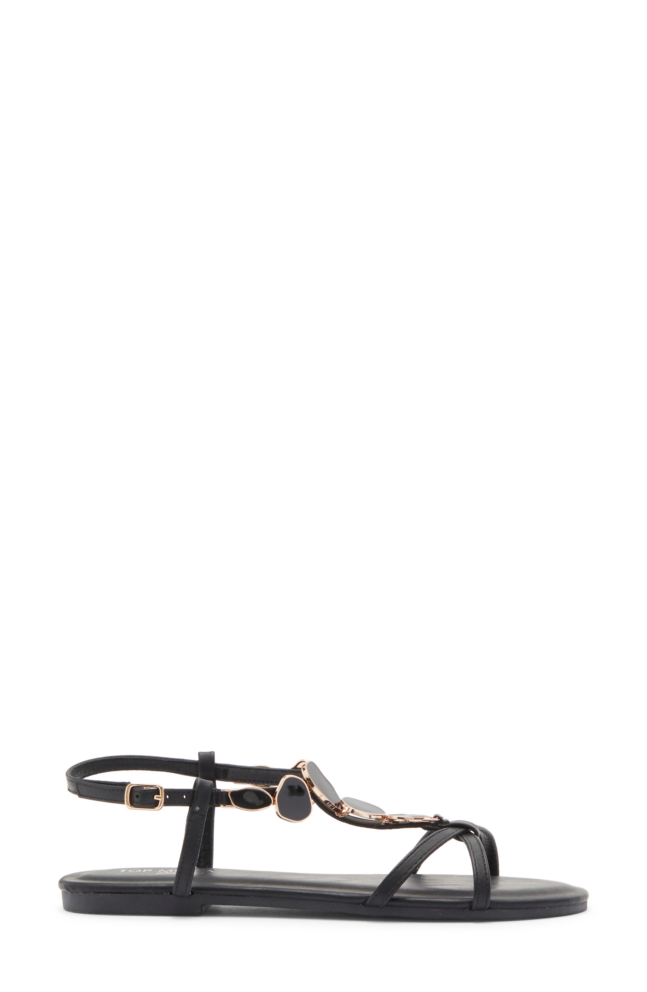 TOP MODA Verne Sandal, Alternate, color, Black