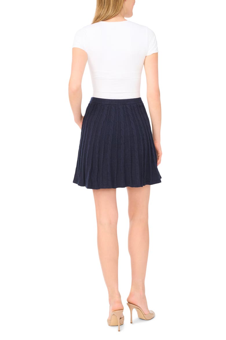 Cable Stitch Pointelle Sweater Miniskirt, Alternate, color, CLASSIC NAVY