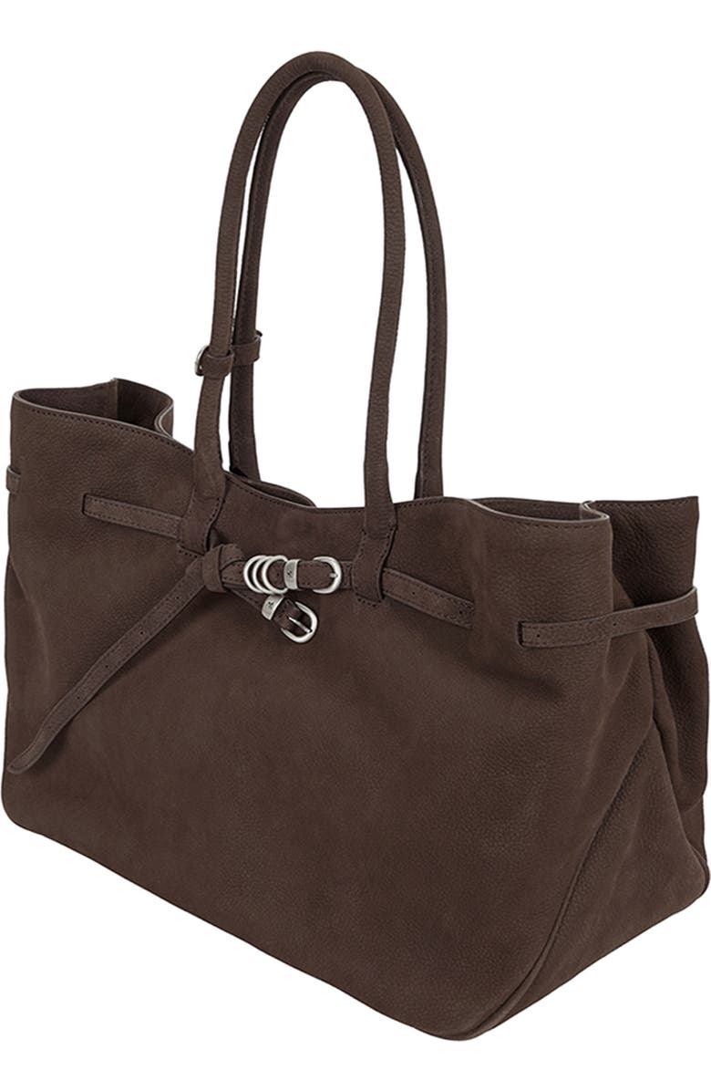 MARGESHERWOOD Grandma Large Buckle Suede Shoulder Bag, Alternate, color, Hush Nubuck