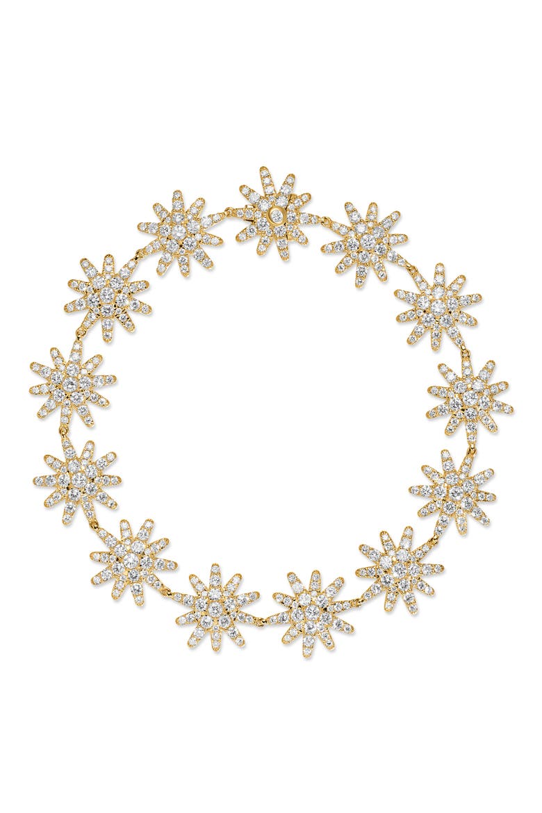 Starburst Pavé Diamond Tennis Bracelet, Alternate, color, GOLD