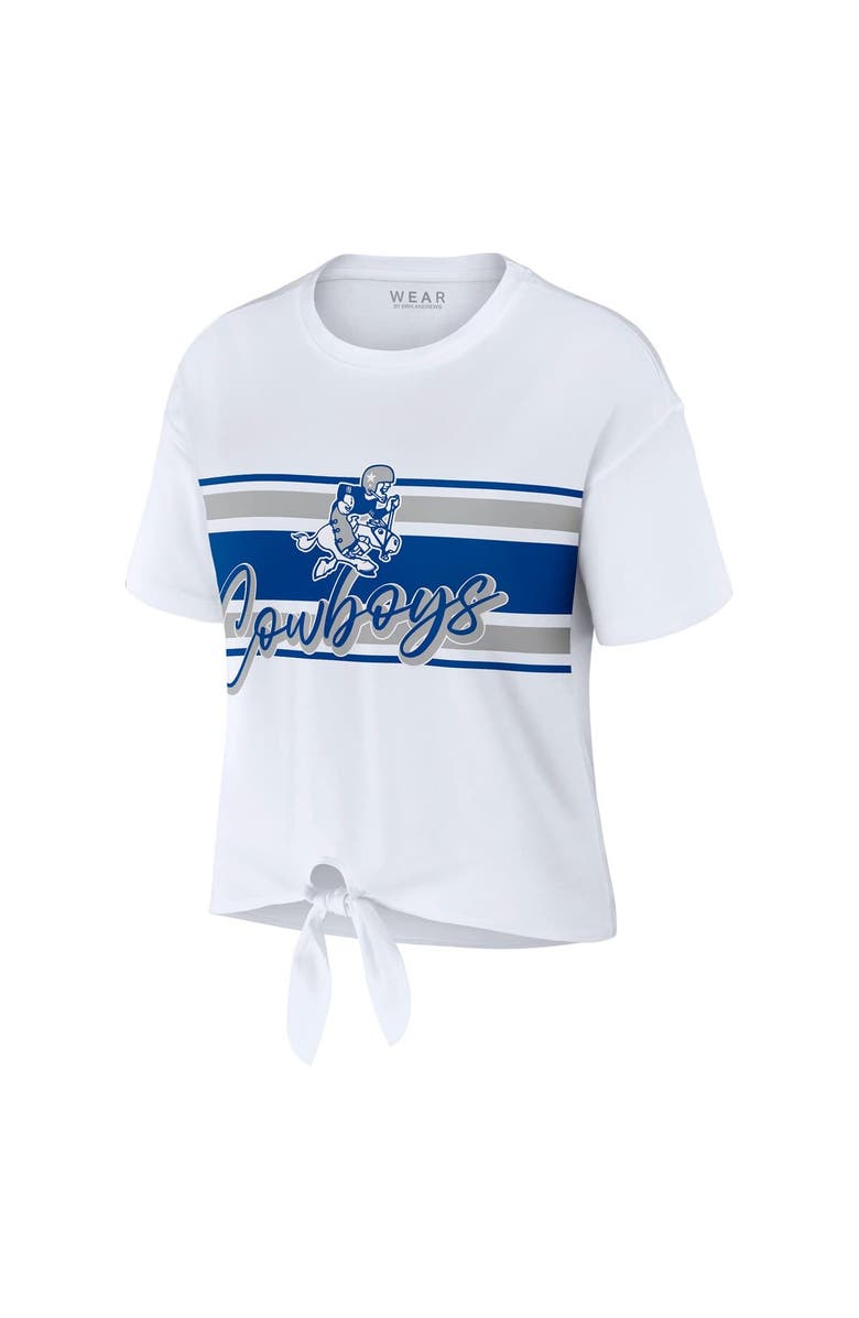 WEAR by Erin Andrews Women's WEAR by Erin Andrews  White Dallas Cowboys Front Tie Retro T-Shirt, Alternate, color, 