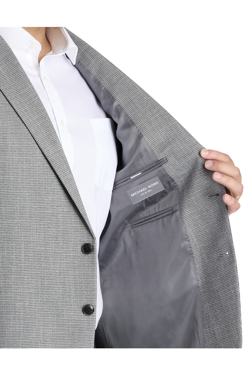 Michael Kors Big & Tall Houndstooth Sport Coat, Alternate, color, Grey
