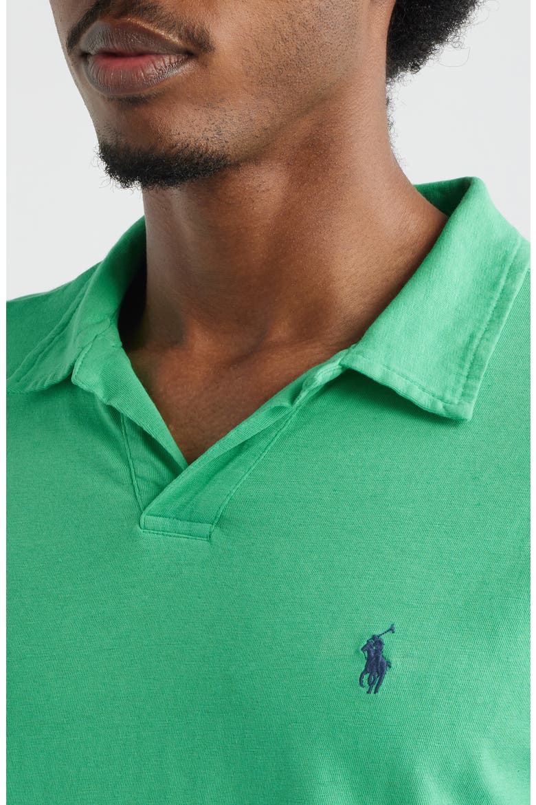 Standard Fit Cotton & Linen Polo, Alternate, color, SUMMER EMERALD