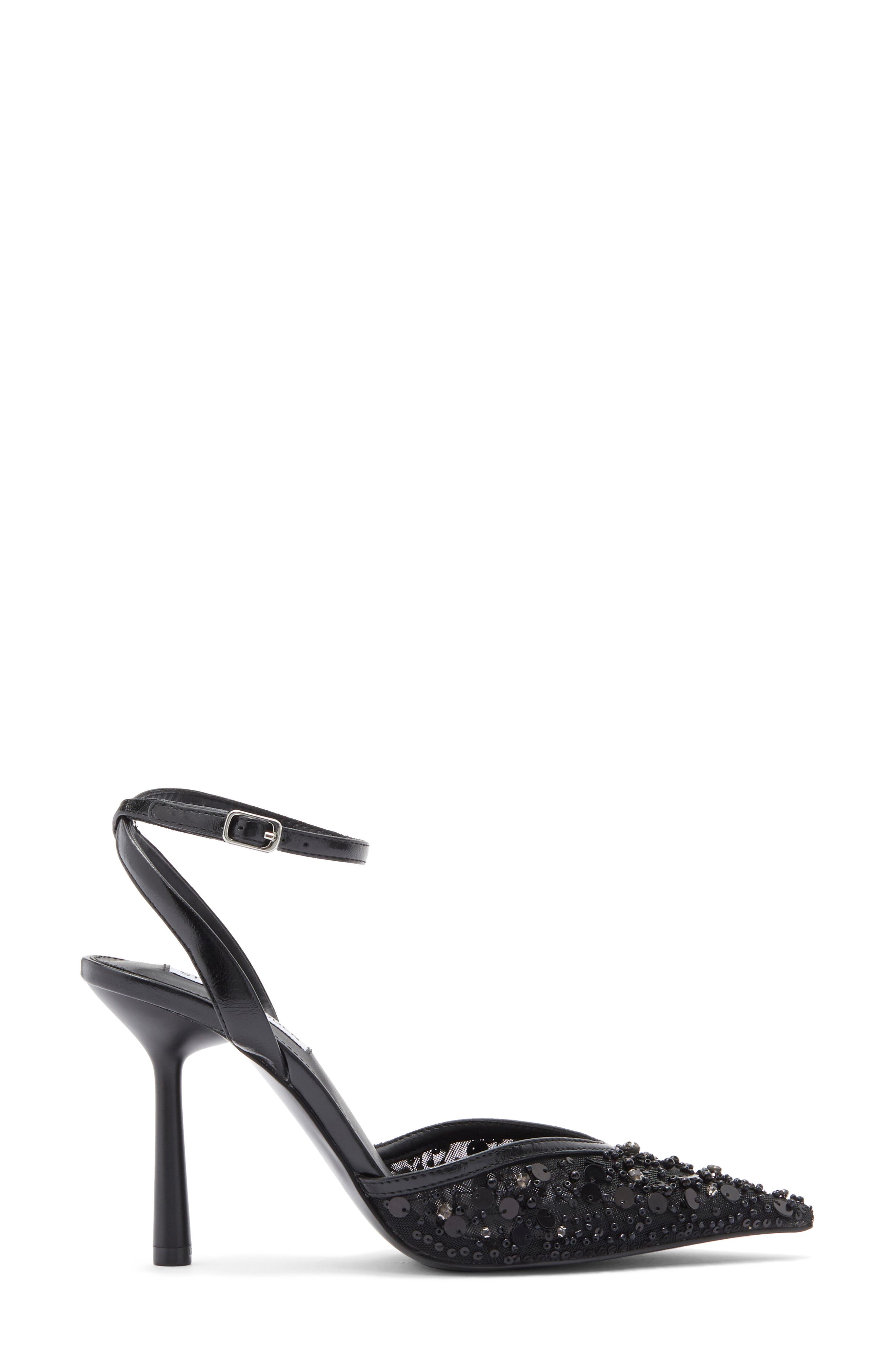 Steve Madden Sherrie Beaded Ankle Strap Pump, Alternate, color, Black