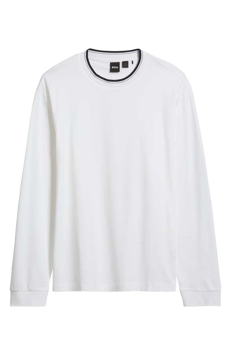 BOSS Talley Cotton Crewneck Top, Main, color, White