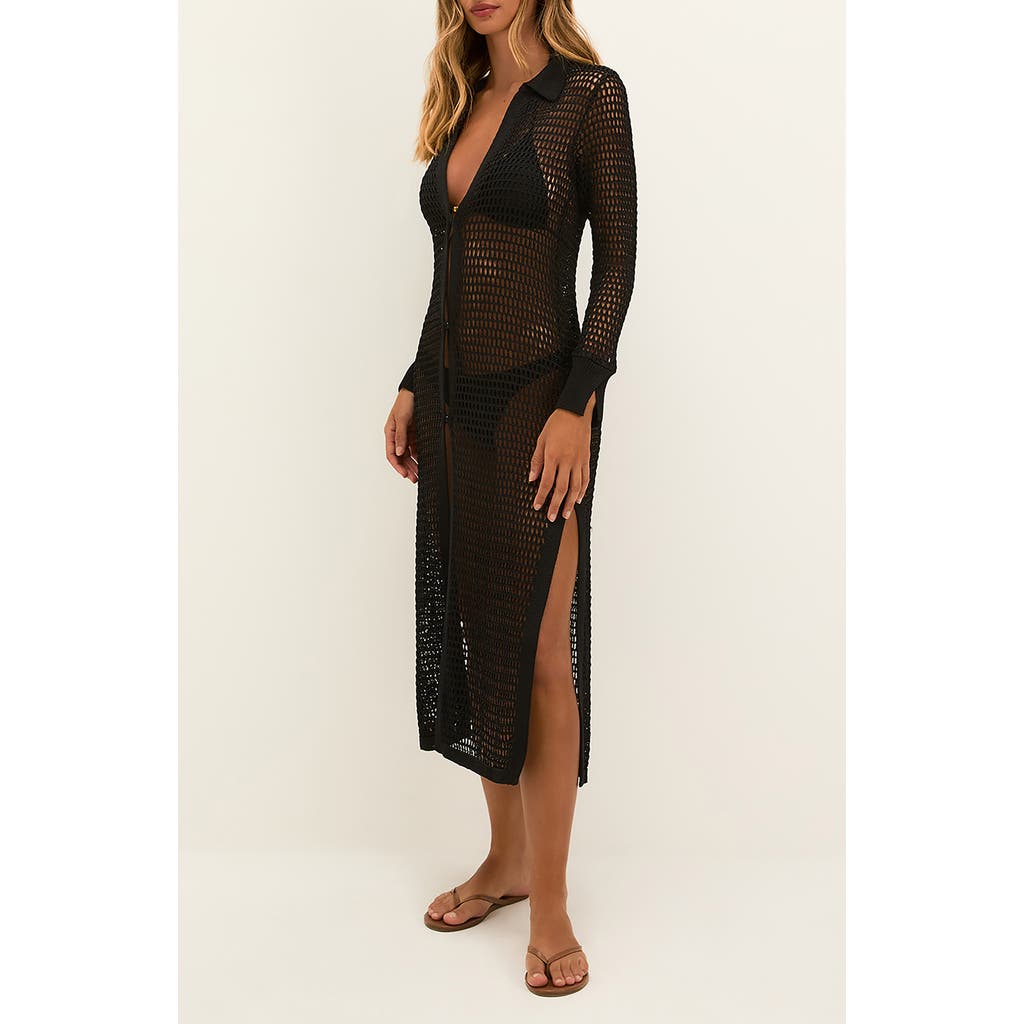 Vix Paula Hermanny Jenne Open Knit Cover-up In Black