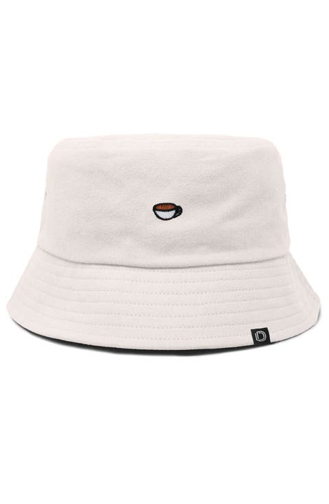Womens Lil Coffee Cotton Bucket Hat