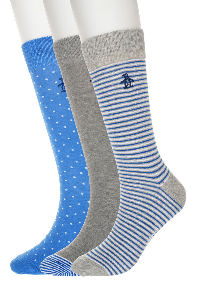 Assorted 3-Pack Crew Socks, Main, color, LIGHT GREY