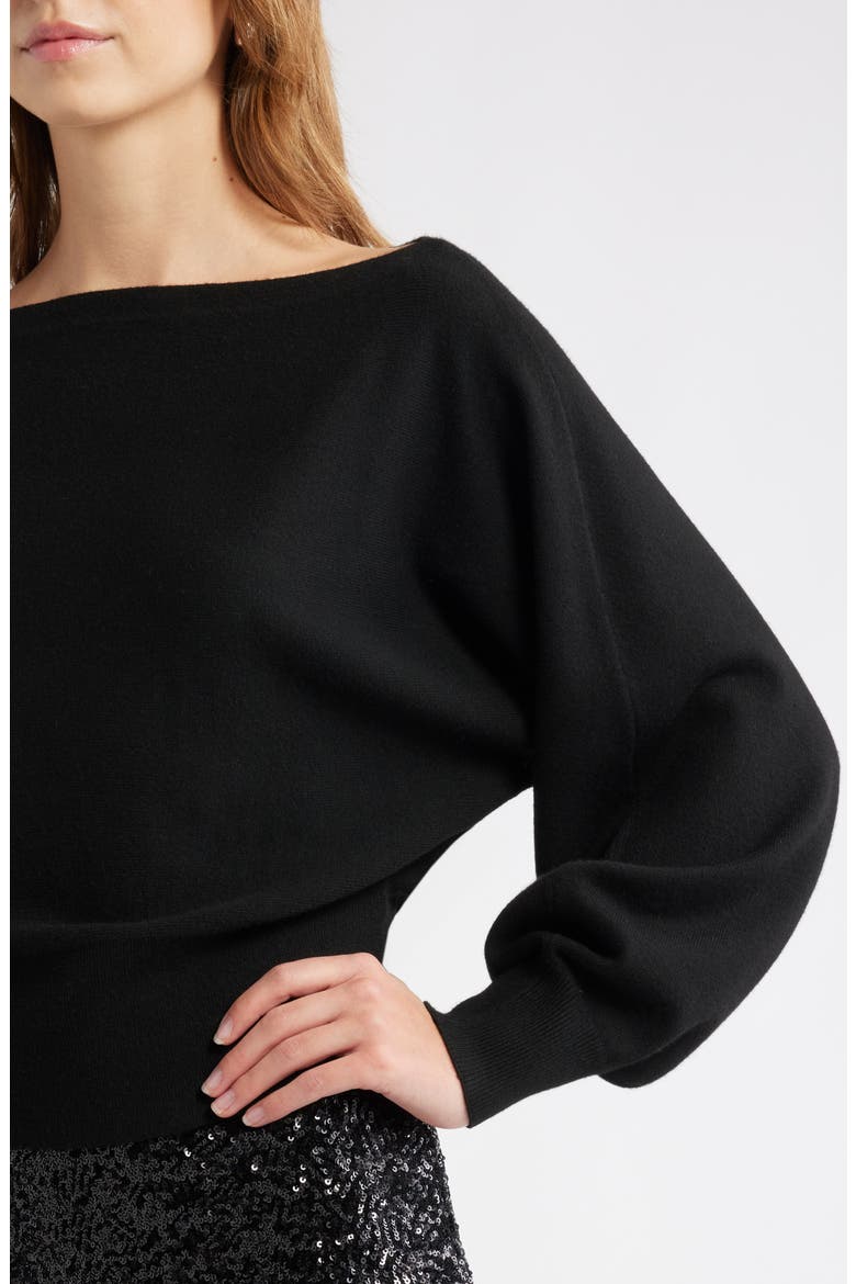 Boat Neck Sweater, Alternate, color, BLACK