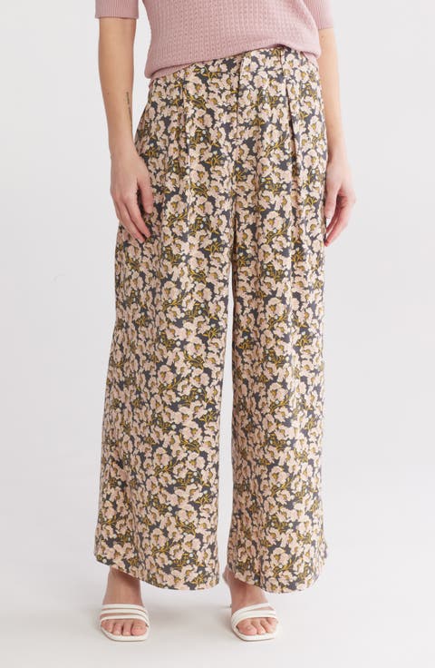 Pleated Wide Leg Trousers