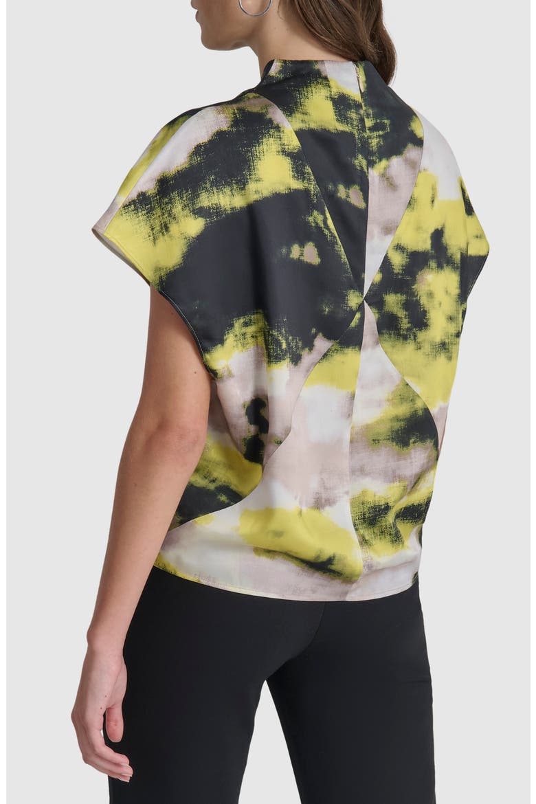 High Cowl Neck Top, Alternate, color, GEO STRM P