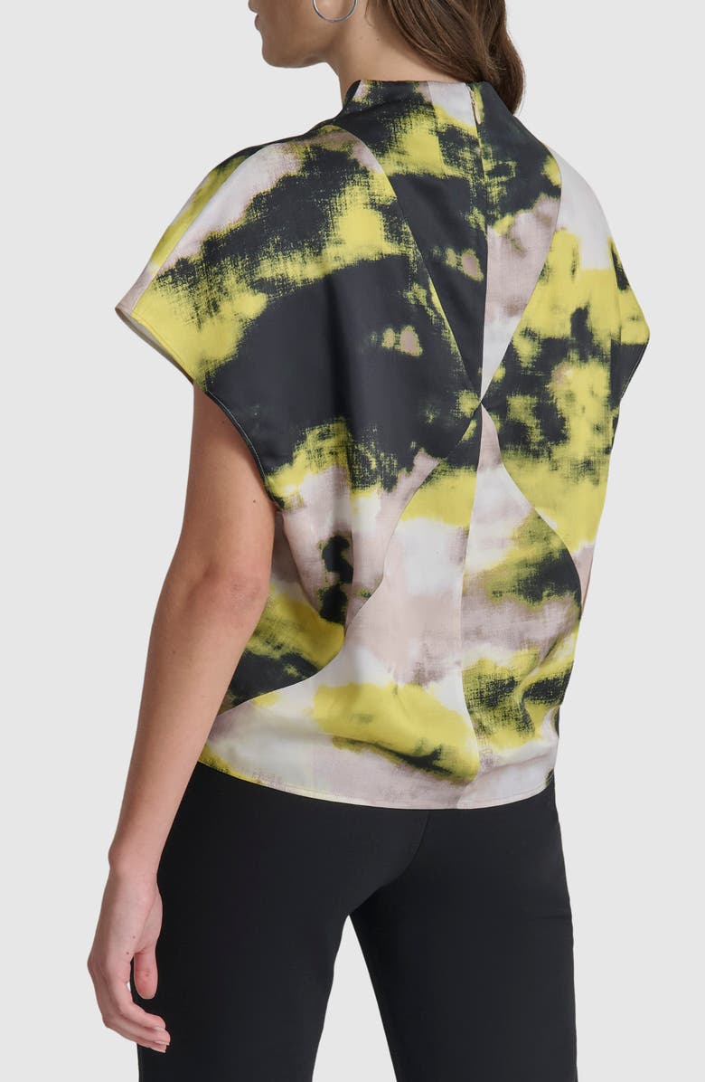 DKNY High Cowl Neck Top, Alternate, color, Geo Strm P