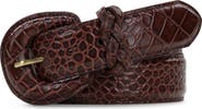 Patricia Nash Selena Croc-Embossed Leather Belt