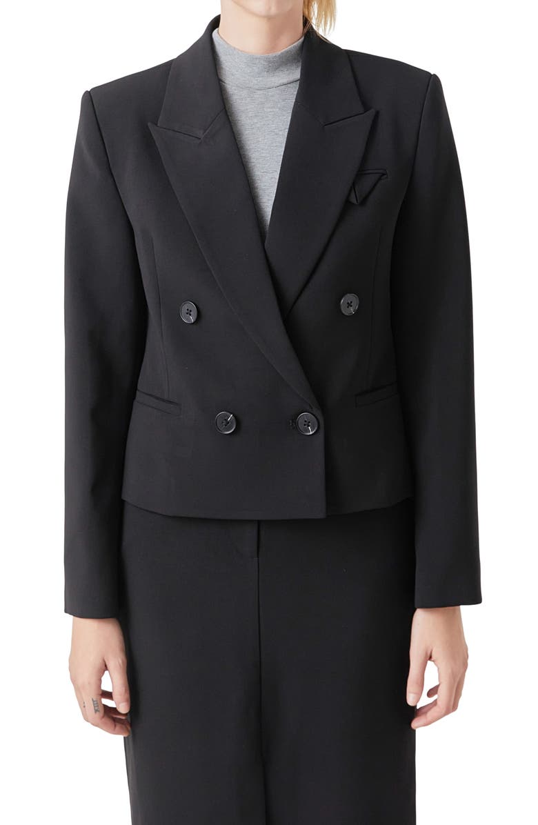 Grey Lab Double Breasted Blazer, Alternate, color,