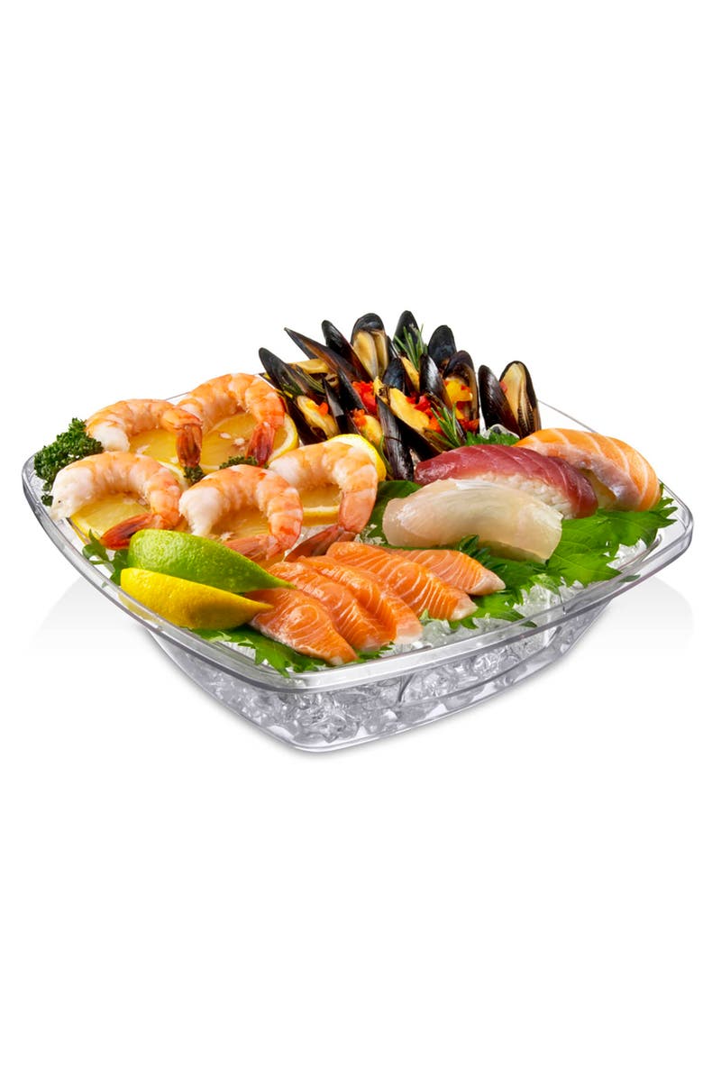PRODYNE Acrylic Flip Salad On Ice Bowl with Lid, Piece Set, 10-Inch, Main, color, Clear