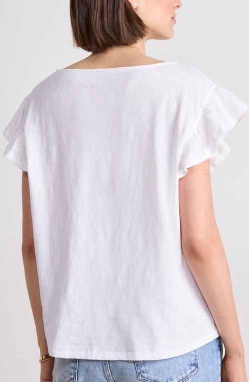 Vineyard Vines Flutter Sleeve Cotton T-shirt In White Cap