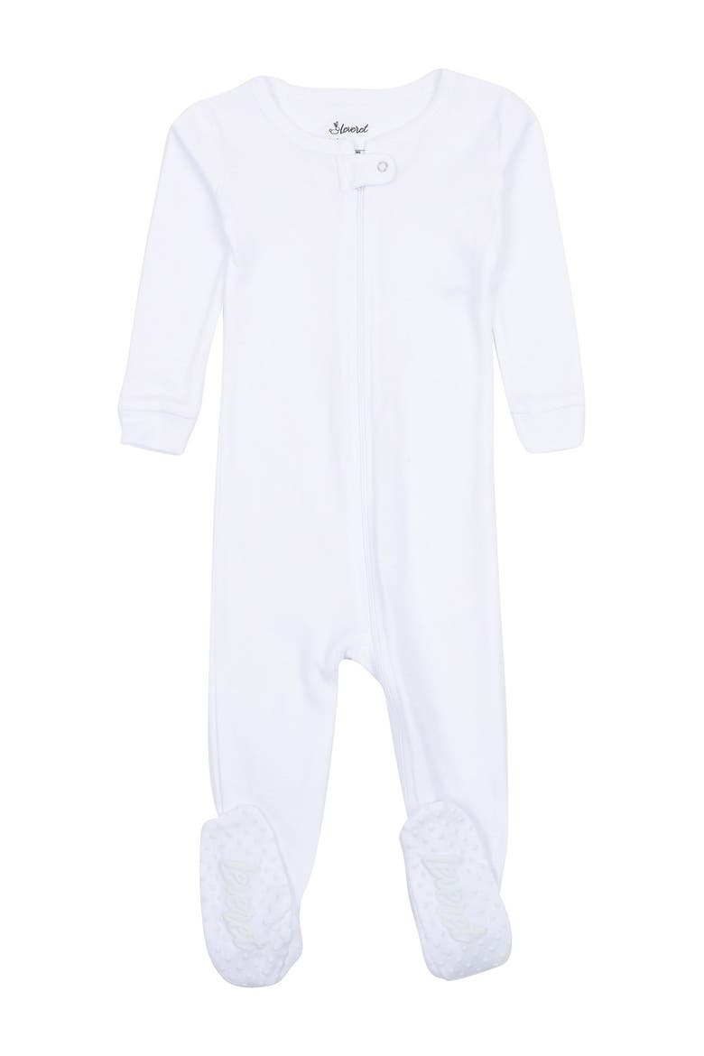 Solid White Footed Pajamas, Main, color, WHITE