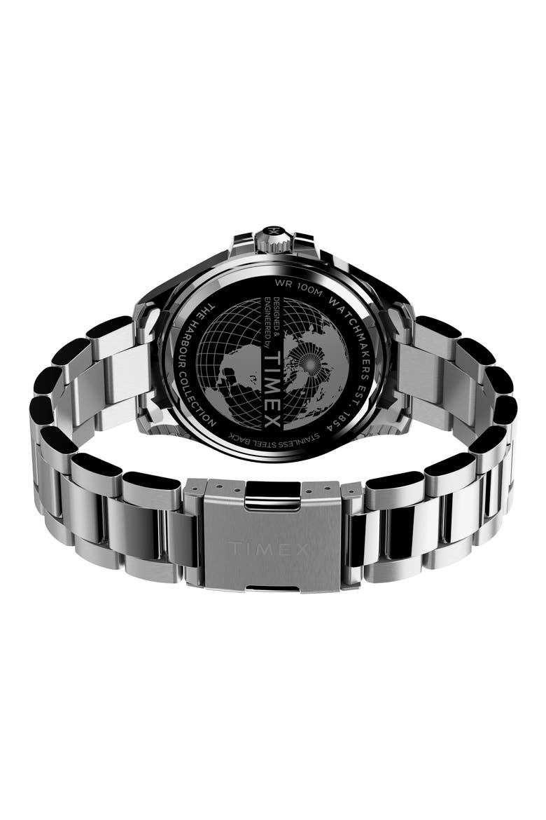 Harborside Coast Bracelet Watch, 43mm, Alternate, color, SILVER
