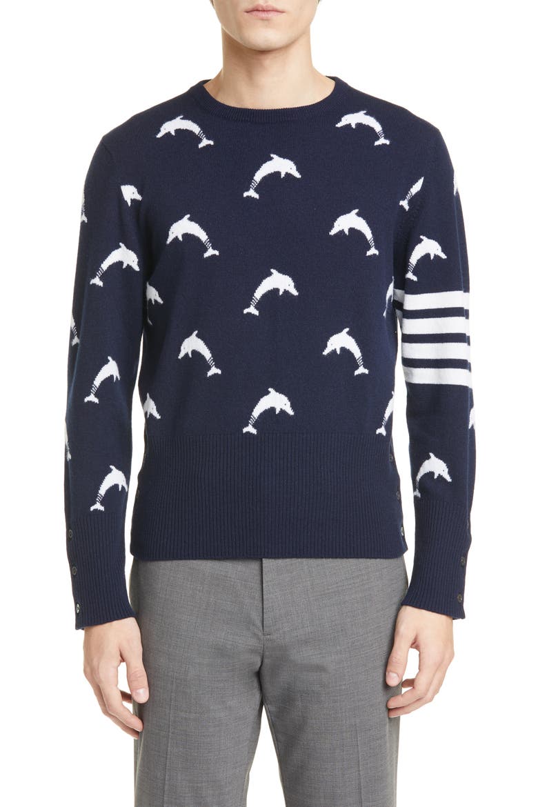 Dolphin Cashmere Sweater, Main, color, NAVY