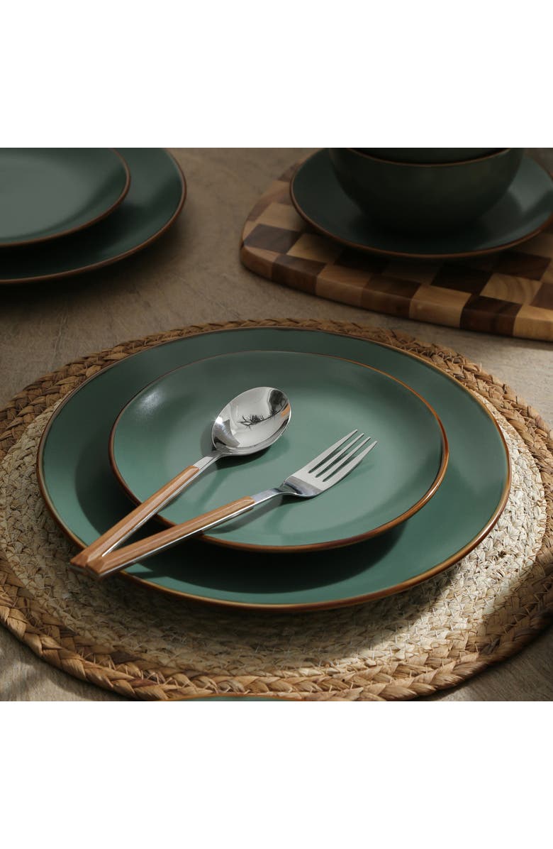Stone Lain Brasa Stoneware 16-Piece Dinnerware Set, Alternate, color, Green