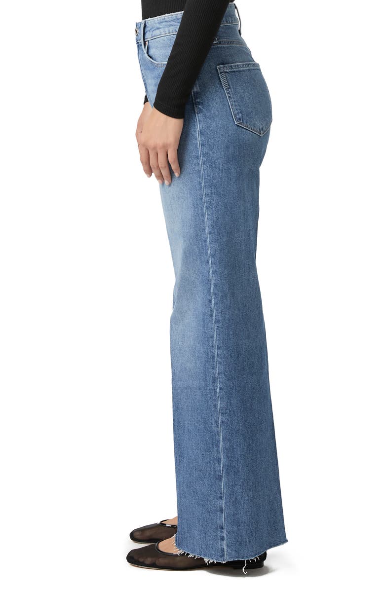 PAIGE Anessa High Waist Raw Hem Wide Leg Jeans, Alternate, color,