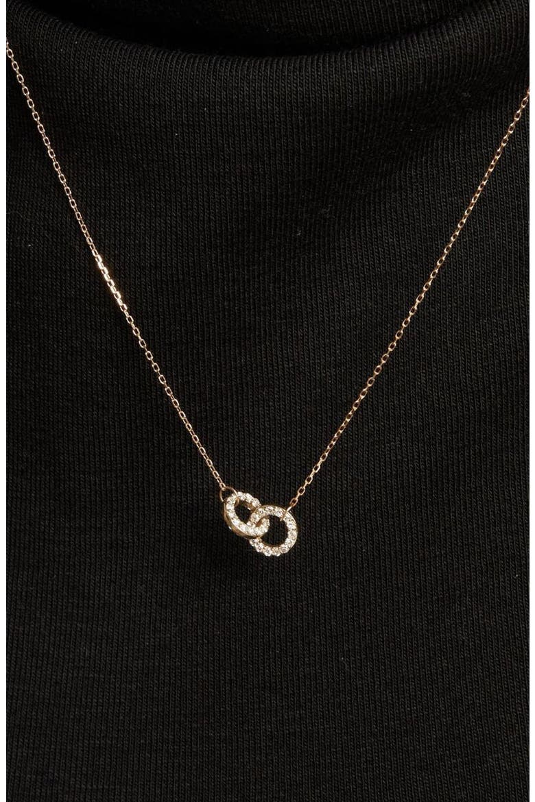 Double Lab Grown Sapphire Connection Necklace, Alternate, color, Yellow Gold Vermeil