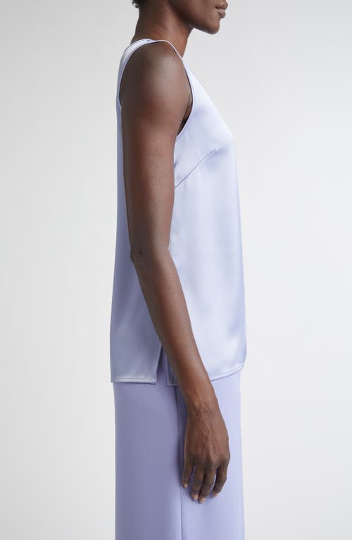 St John St. John Liquid Satin V-neck Tank In Purple