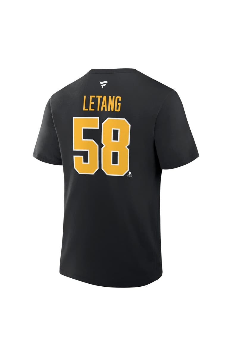 FANATICS Men's Fanatics Kris Letang Black Pittsburgh Penguins Authentic Stack Name & Number T-Shirt, Alternate, color, Black