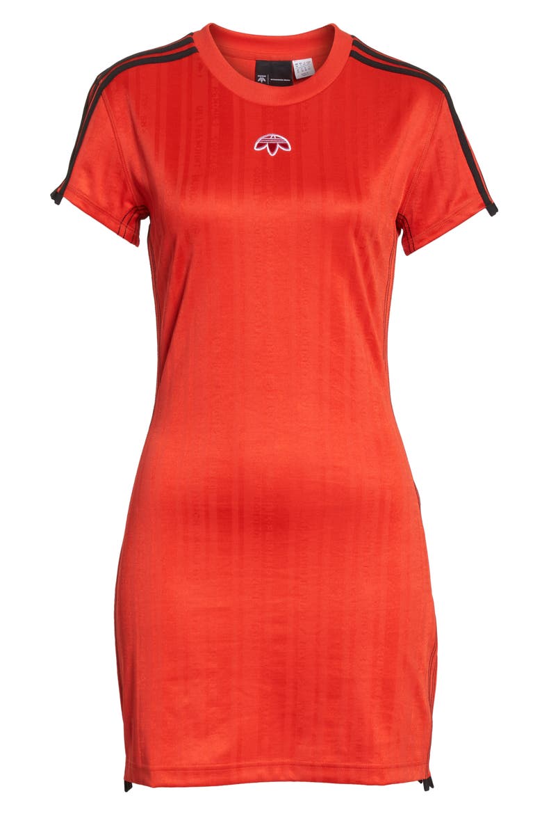T-Shirt Dress, Alternate, color, CORE RED/ BLACK