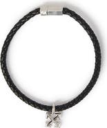 Off-White Men's Arrow Black Leather Bracelet