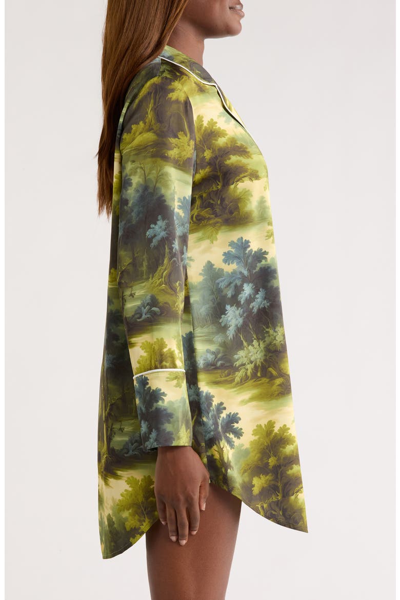 Print Long Sleeve Sleep Shirt, Alternate, color, LANDSCAPE
