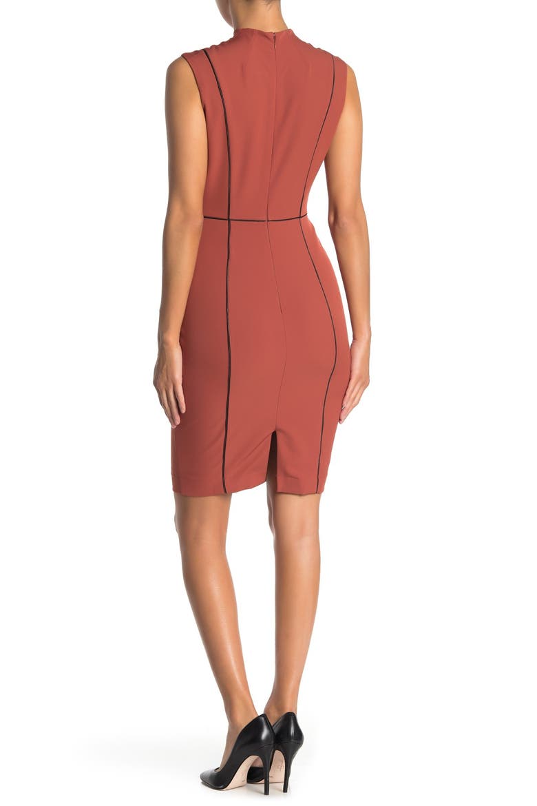Mock Neck Sheath Dress, Alternate, color, CAMEL