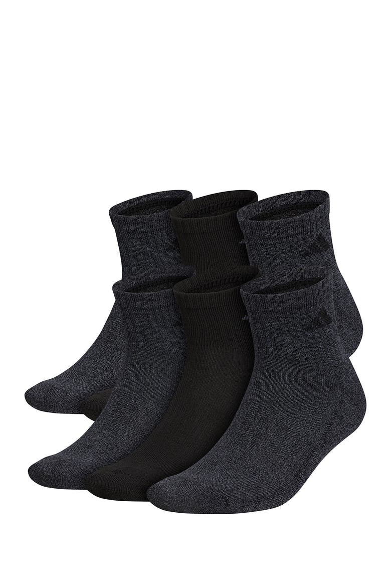 Athletic Cushioned Quarter Crew Socks - Pack of 6, Alternate, color, BLACK