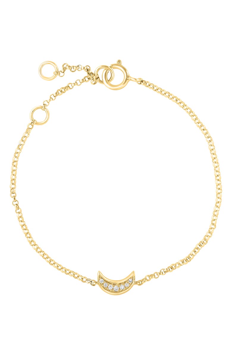 EFFY Diamond Moon Charm Bracelet, Main, color, Gold