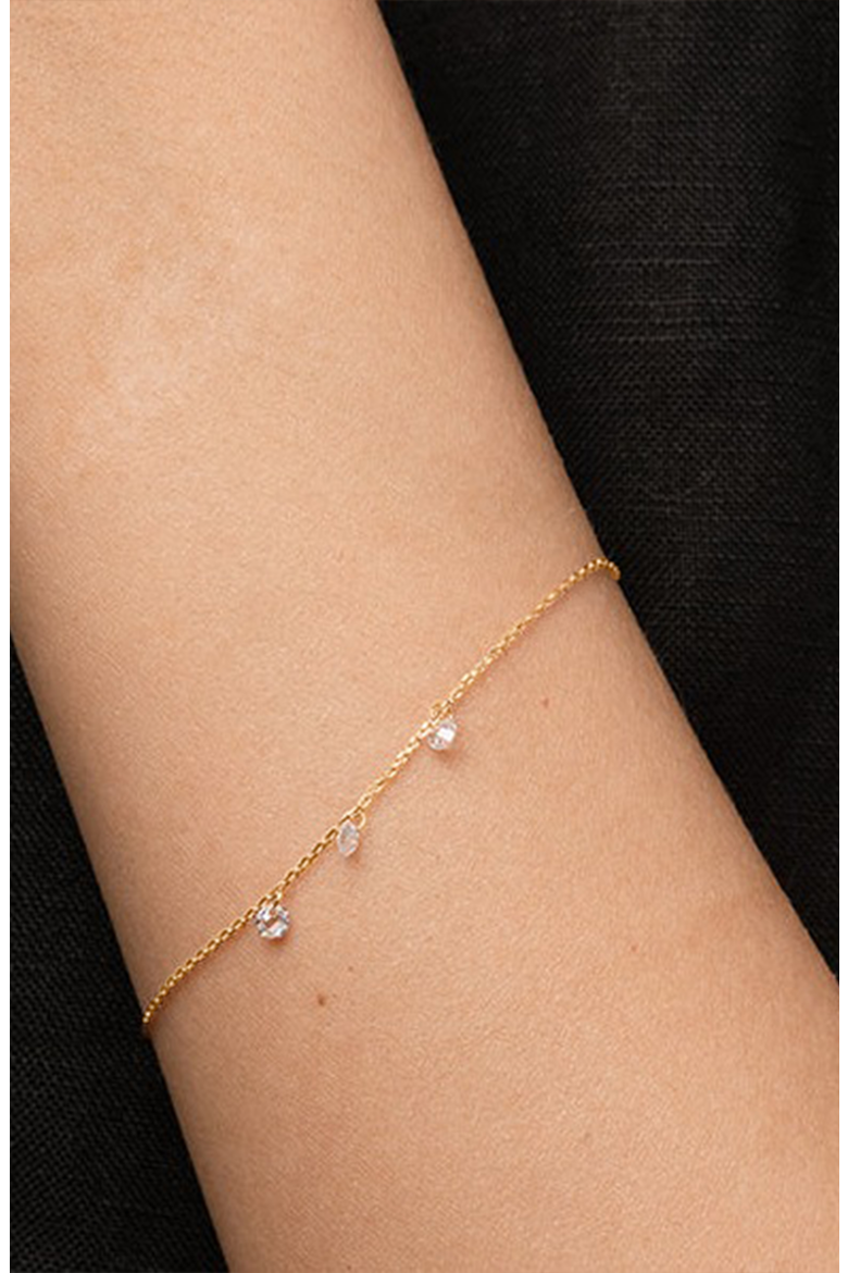Sterling Silver 18k Gold Plated Emmeline Necklace & Bracelet Set Dainty, Alternate, color, Gold