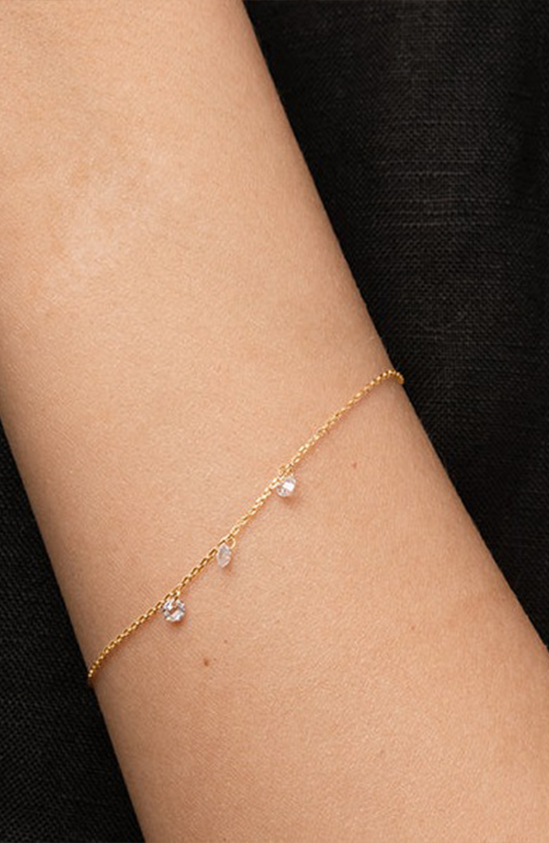 Bearfruit Jewelry Sterling Silver 18k Gold Plated Emmeline Necklace & Bracelet Set Dainty, Alternate, color, Gold