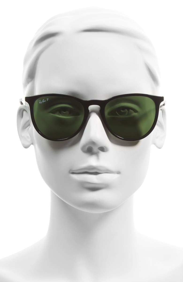 Ray-Ban 54mm Polarized Gradient Round Sunglasses, Alternate, color, Black/ Green