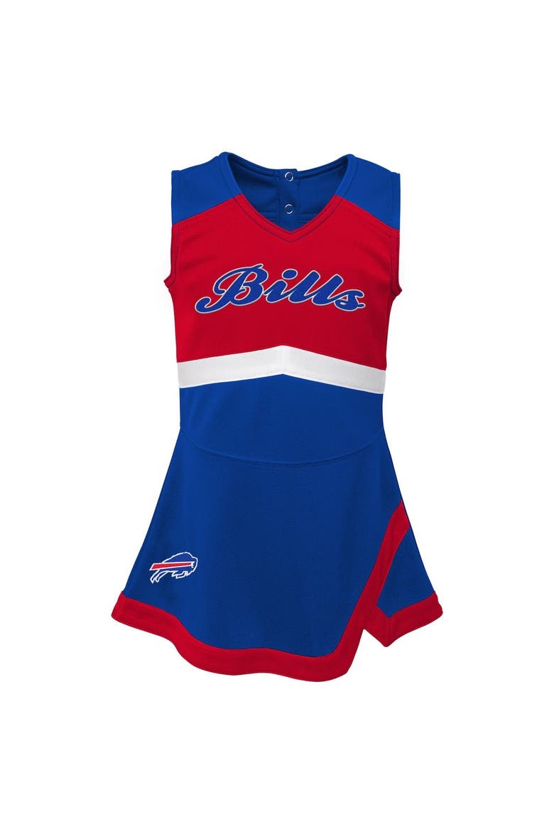 Girls Toddler Royal Buffalo Bills Cheer Captain Dress with Bloomers, Alternate, color, Royal