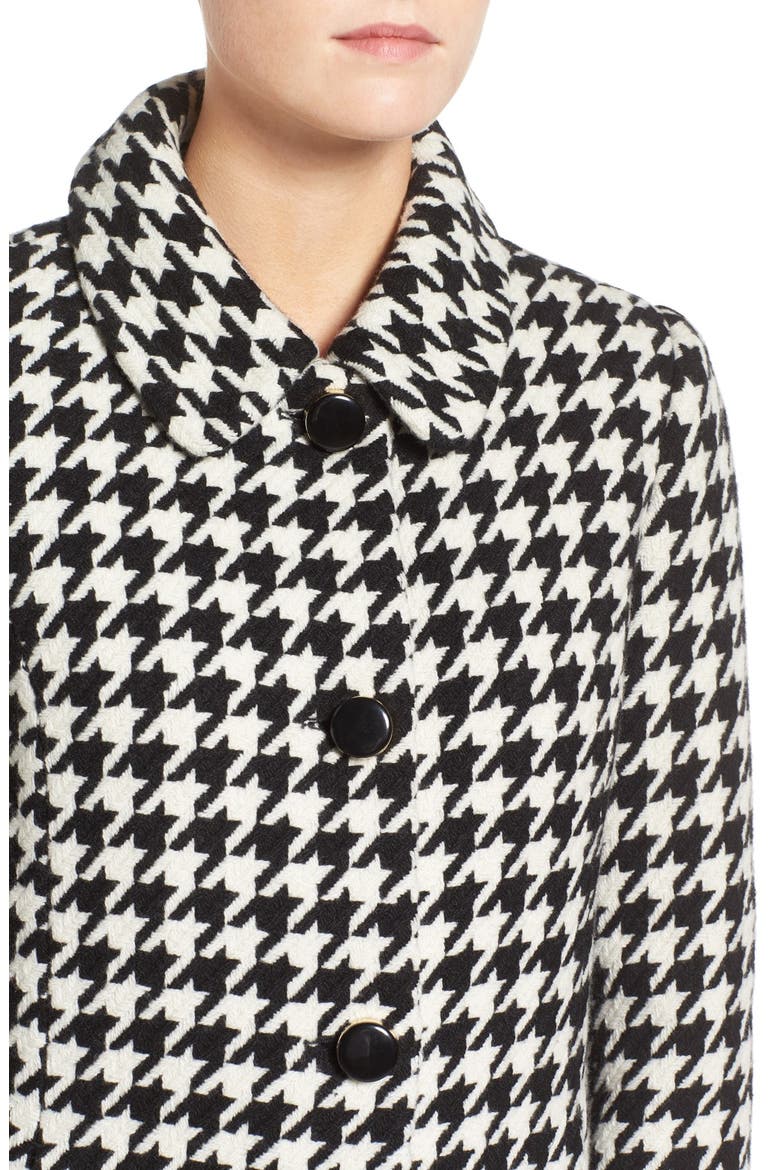 houndstooth wool blend coat, Alternate, color, BLACK/ CREAM