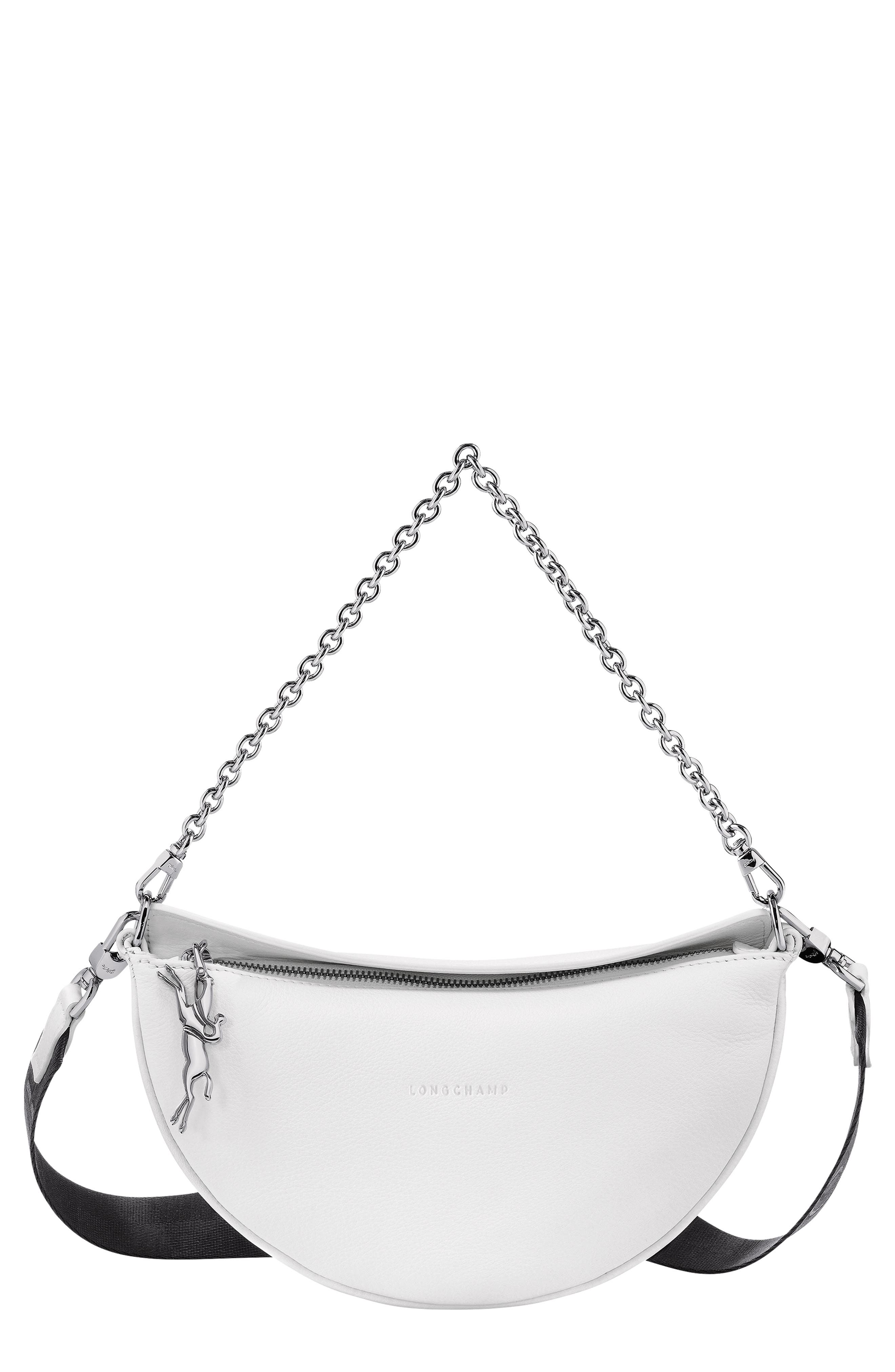 Longchamp Smile Small Half Moon Leather Crossbody Bag