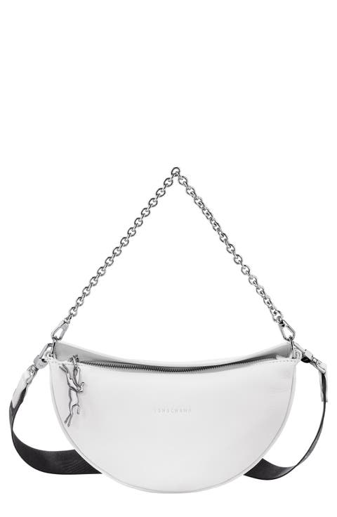 Smile Small Half Moon Leather Crossbody Bag