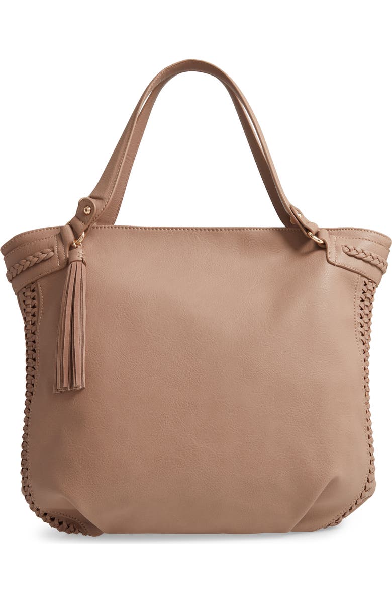 Sole Society Tara Braided Faux Leather Hobo, Main, color,
