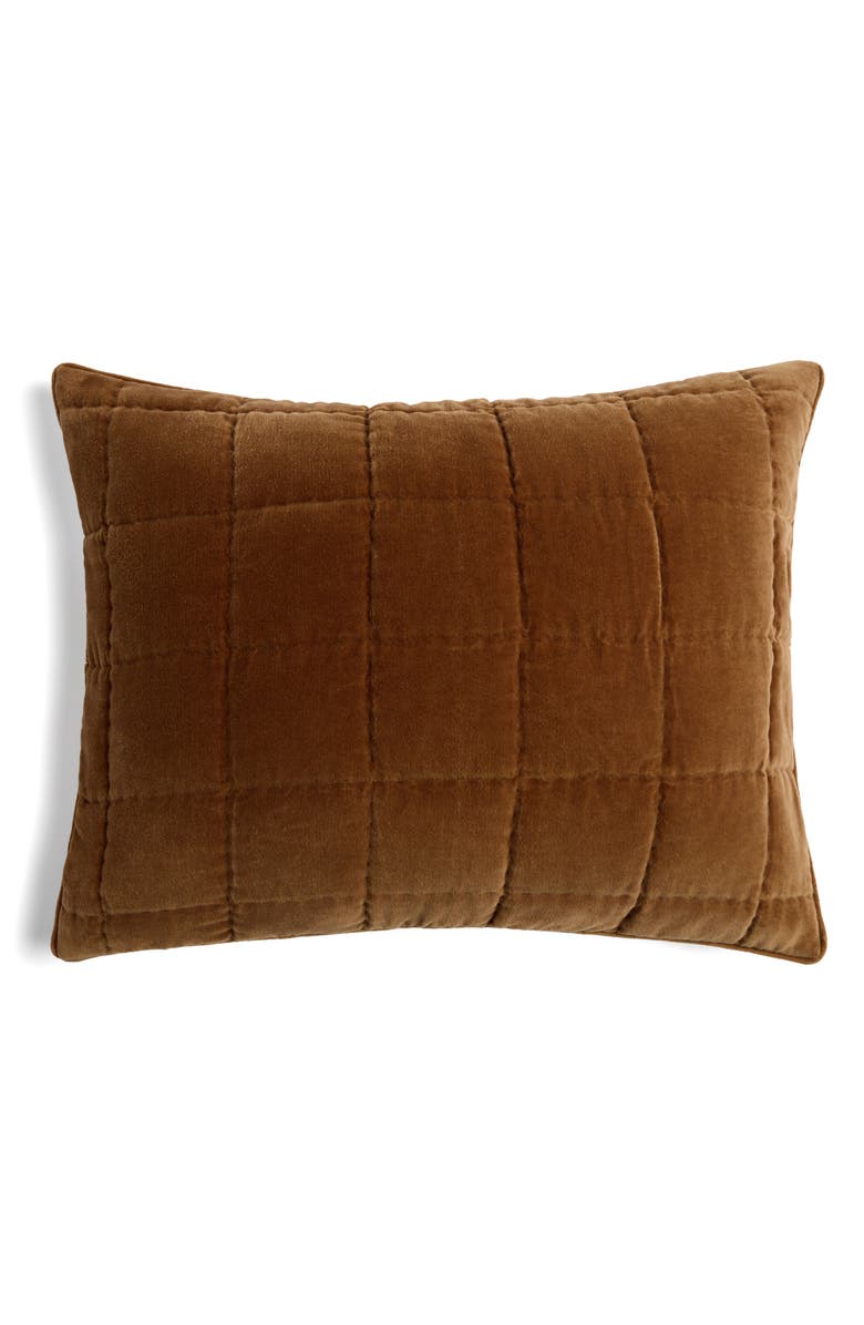 Parachute Set of 2 Hand Stitched Velveteen Pillow Shams, Alternate, color, Tobacco